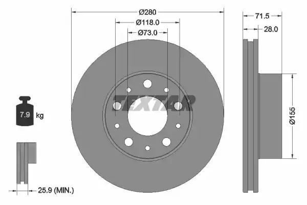 Klocki hamulcowe przód Peugeot BOXER 2,0-3,0 HDI 06- 280x28  Textar 92275003