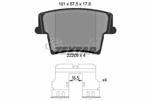 Klocki hamulcowe tył Chrysler 300 C 3,6 11-  Textar 2220901
