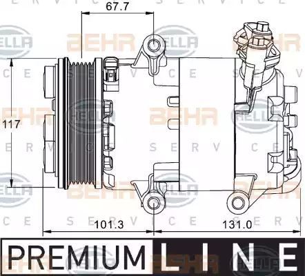 KOMPRESOR KLIMATYZACJI FORD MONDEO/S-MAX 2,2TDCI 08-15 LAND ROVER FREELANDER 2,2D 4X4 06-15 Hella 8FK351334041