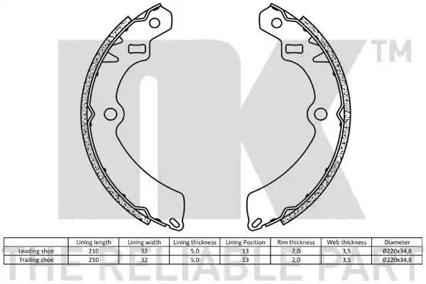 Szczęki hamulcowe Suzuki VITARA 88-91 NK Autoparts 2752511