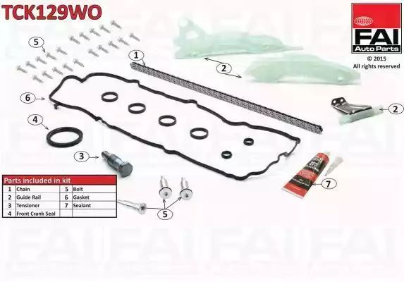 ZESTAW ŁAŃCUCHA ROZRZĄDU CITROEN C3 (09- ) Z USZCZELNIENIEM FAI Auto Parts TCK129WO