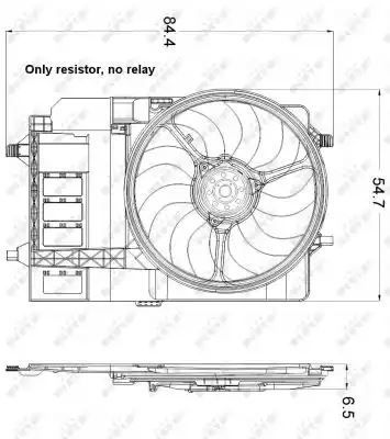 Wentylator chłodnicy Mini COOPER 01-07 260W  pojedynczy, z obudową  NRF 47301