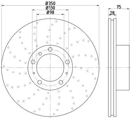 Tarcza hamulcowa tył Porsche 911  997  06- GT3 TURBOS PR OE LINE Textar 92219410