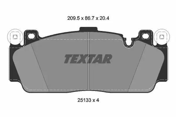 Klocki hamulcowe przód BMW 5 6 4,4 11- WERSJA M5 M6 207,6X86,7X20,4 Textar 2513301