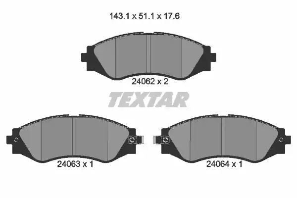 Klocki hamulcowe przód Chevrolet LEGANZA EPICA EVANDA Textar 2406201