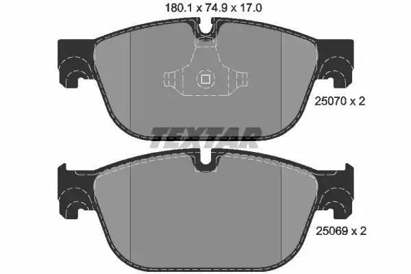 Klocki hamulcowe przód Citroen C5 DS4 DS5 09- 179,9x74,9x17 Textar 2507001
