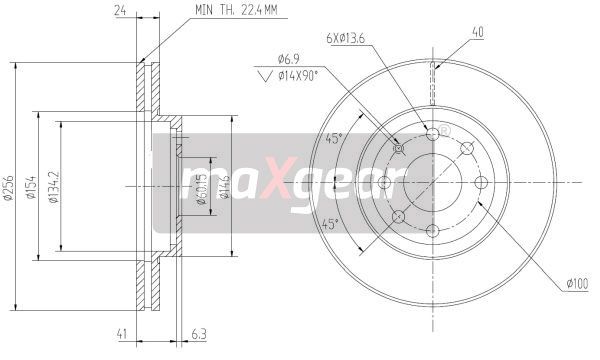TARCZA HAMULCOWA PRZÓD DAEWOO NUBIRA MaXgear 19-0701