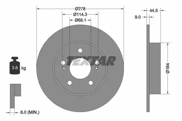 TARCZA HAM. NISSAN T. MAXIMA 95- Textar 92113103