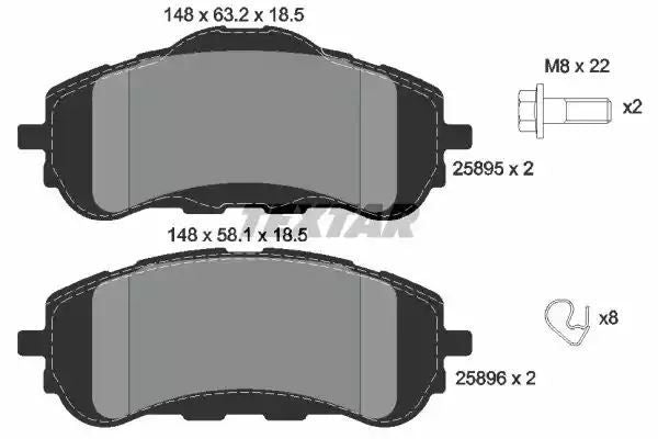Klocki hamulcowe przód Peugeot 308 13- DLA TARCZY 283MM Textar 2589501