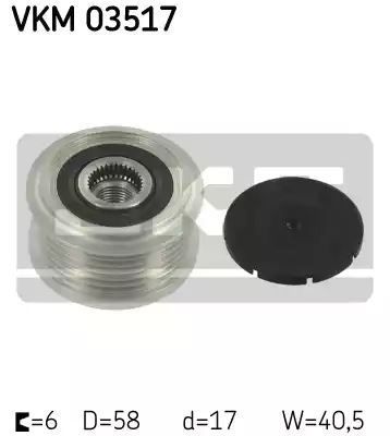Koło pasowe alternatora Opel 1,7CDTI 09- ASTRA J MERIVA 10-  MOKKA 12- SKF VKM03517