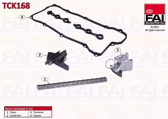 ZESTAW ŁAŃCUCHA ROZRZĄDU BMW DOHC GÓRNY Z USZCZELNIENIEM FAI Auto Parts TCK168