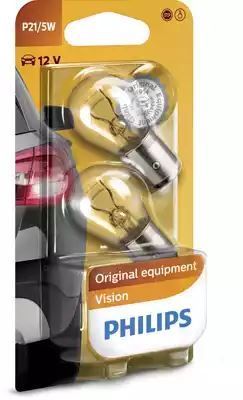 Żarówka P21 5W 12V 21 5W BAY15D 2SZT BLISTER DWUWŁÓKNOWA Philips 12499B2