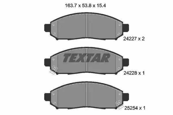 Klocki hamulcowe przód Nissan LEAF ELECTRIC NAVARA 2,5DCI 4WD 08- Textar 2422704