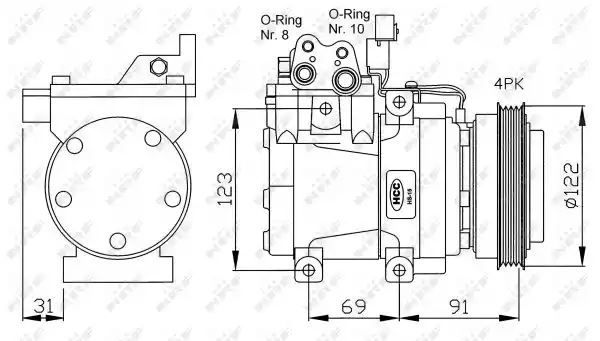 KOMPRESOR KLIMATYZACJI HYUNDAI ELANTRA 2000-2003 NRF 32200G
