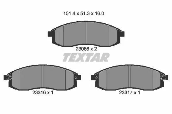 Klocki hamulcowe przód Mitsubishi L200 96-07 Textar 2308602