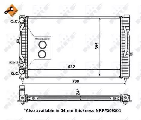 CHŁODNICA VW A4/PASSAT 1,6-2,8 95-05 NRF 56127