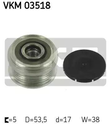 Koło pasowe alternatora Opel 1,2 1,4 09- CORSADA D MERIVA INSIGNIA SKF VKM03518