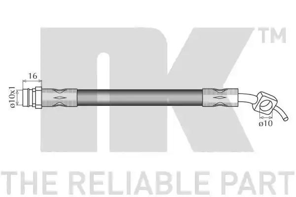 Przewód hamulcowy elastyczny Ford GALAXY,S-MAX 1,8-2,2 TDCI 06- tył PR.  329MM NK Autoparts 8525150