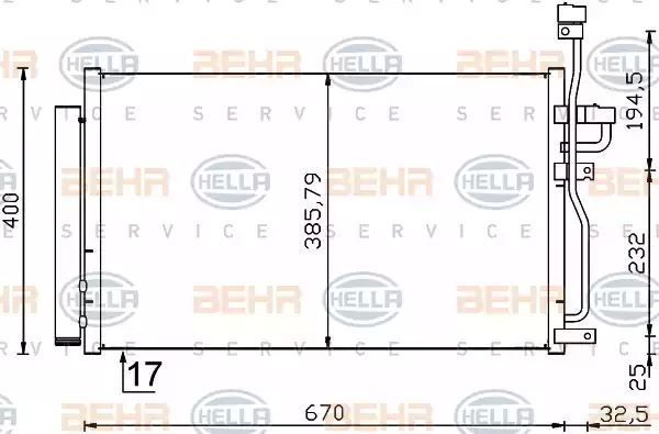 Chłodnica skraplacz klimatyzacji Opel ANTARA 2,0D 06-  Hella 8FC351319191