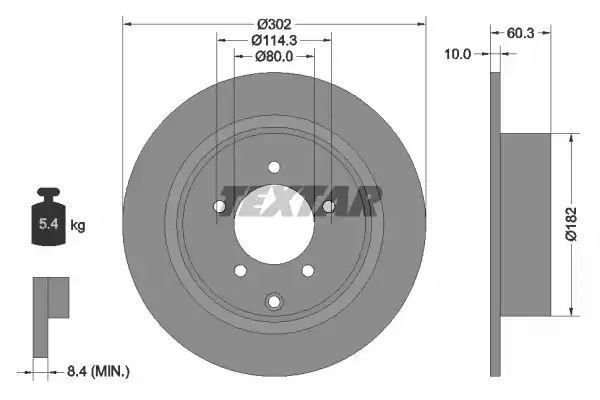 Tarcza hamulcowa tył Jeep COMPASS PATRIOT 06- Dodge Textar 92177303