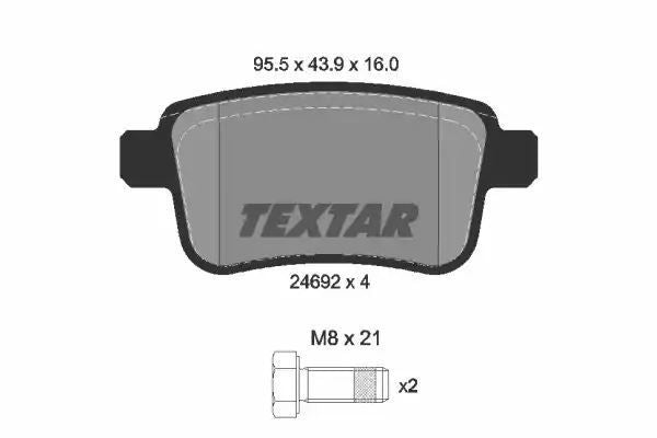 Klocki hamulcowe tył Mercedes CITAN 1,2-1,5 CDI 12- TRW Textar 2469204