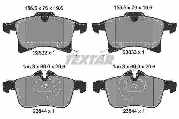 Klocki hamulcowe przód Opel ASTRA G MERIVA Textar 2383281