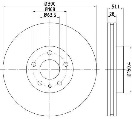 Tarcza hamulcowa przód Ford MONDEO 1,5-2,0 TDCI 14- 300x28 Textar 92268603