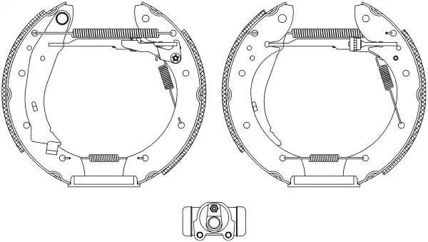 ZESTAW SZCZĘK HAM. RENAULT ESPACE 1,9-2,2 TD 96-02 KPL. Z CYLINDERKAMI Textar 84053901