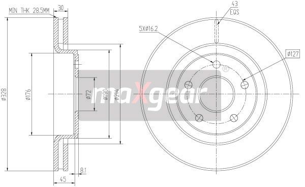 TARCZA HAMULCOWA PRZÓD JEEP GRAND CHEROKEE 05- COMMANDER MaXgear 19-2323
