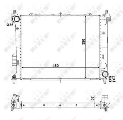 CHŁODNICA HYUNDAI I20 1,4/1,6CRDI 08-12 NRF 56057