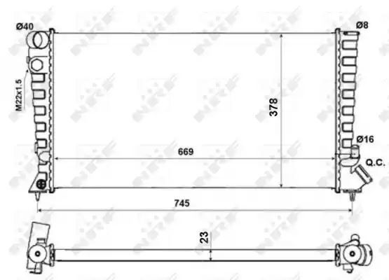 Chłodnica Citroen BERLINGO 1,9D 93- 133041 NRF 58189A