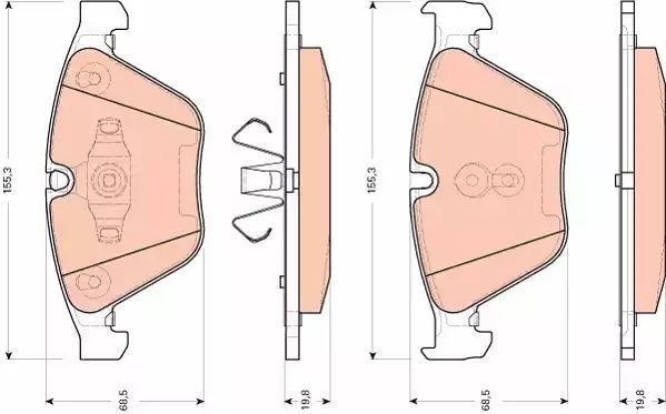 Klocki hamulcowe przód BMW E90 320-325 E84 X1 07- TRW GDB1729