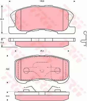 Klocki hamulcowe przód Daihatsu SIRION TRW GDB3220