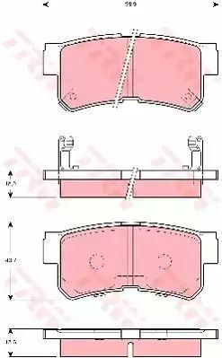 Klocki hamulcowe tył Hyundai SANTA F TRW GDB3258