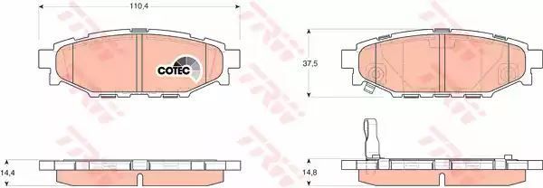 Klocki hamulcowe tył Subaru LEGACY TRW GDB3373