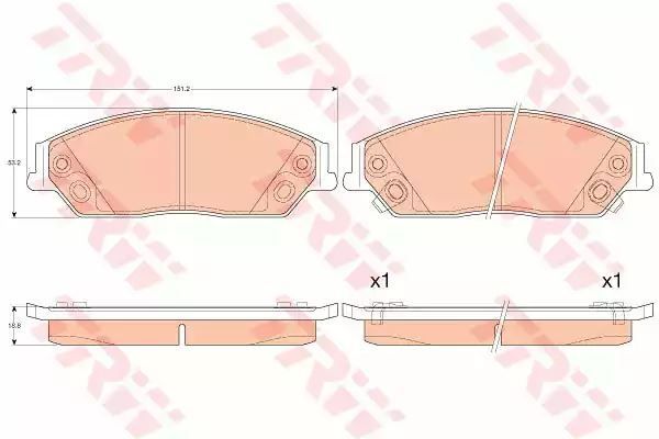 Klocki hamulcowe przód Toyota AURION 06-11 CAMRY 06-11 TRW GDB3614