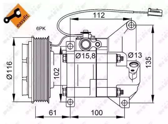 KOMPRESOR KLIMATYZACJI MAZDA 2 07/2007- NRF 32687