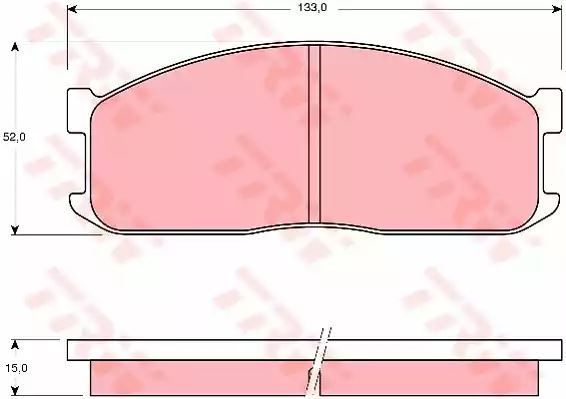 Klocki hamulcowe przód Mazda E2000 78-03 133x52x15 AKEBONO TRW GDB983