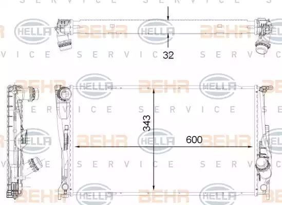 CHŁODNICA BMW E82 1 07- E90 3 06- Z4 09- Hella 8MK376792261