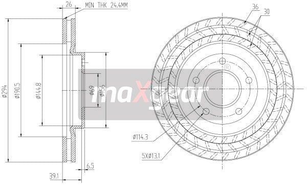 TARCZA HAMULCOWA PRZÓD JEEP COMPASS PATRIOT 06- Dodge Z POWŁOKĄ ANTYKOROZYJNĄ MaXgear 19-2273MAX