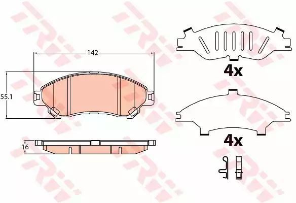 Klocki hamulcowe przód Suzuki SX4 VITARA 1,6 13-  TRW GDB3633