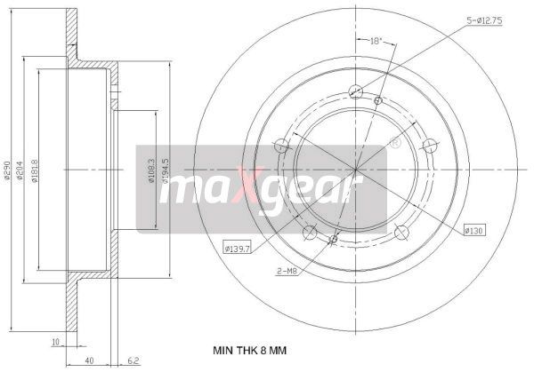 TARCZA HAMULCOWA PRZÓD SUZUKI JIMNY 98- MaXgear 19-3227
