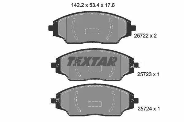 Klocki hamulcowe przód Chevrolet AVEO 1,2-1,8 11- 142X53,4X17,8 Textar 2572201