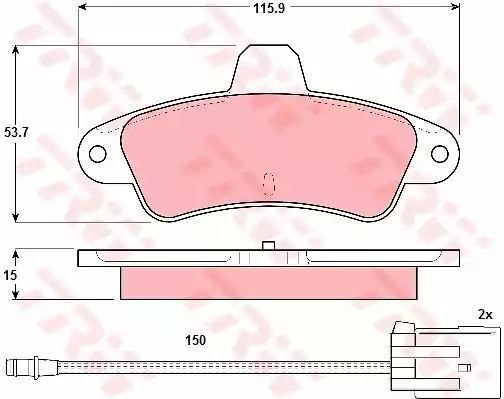 Klocki hamulcowe tył Ford MONDEO 93- TRW GDB1112