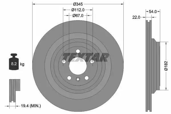 TARCZA HAM. DB T. X166/W166 2,1-5,5 11- Textar 92284003