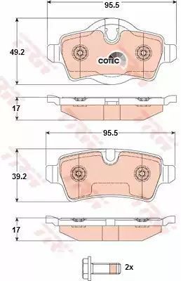 Klocki hamulcowe tył MINI COOPER 07- 10- TRW GDB1766