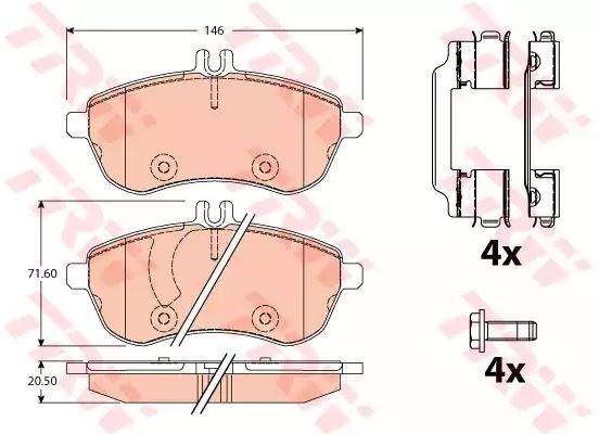 Klocki hamulcowe przód Mercedes W204 C180-300 BEZ SPORT TRW GDB2056