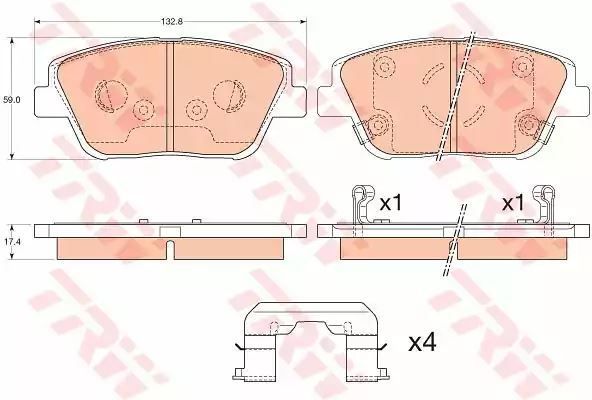 Klocki hamulcowe przód KIA CEED PRO CEED 12- TRW GDB3540