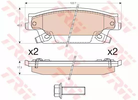 Klocki hamulcowe tył Cadilac SRX 3,6 4,6 04-08 TRW GDB4452