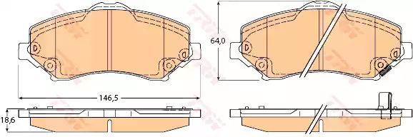 Klocki hamulcowe przód Jeep WRANGLER 2,8CRDI 06- TRW GDB4605